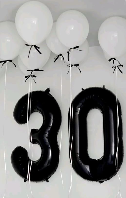 Black Number 80 Balloon - 40 Inch, Birthday Party Decorations, Anniversary & Graduation Supplies