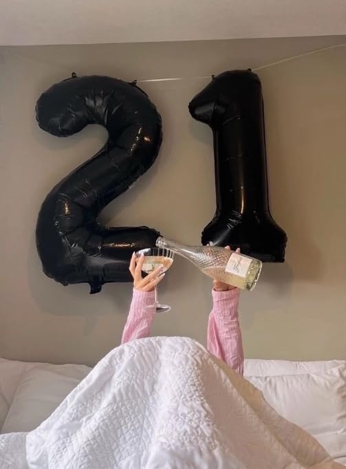 Black Number 17 Balloon - 40 Inch, Birthday Party Decorations, Anniversary & Graduation Supplies
