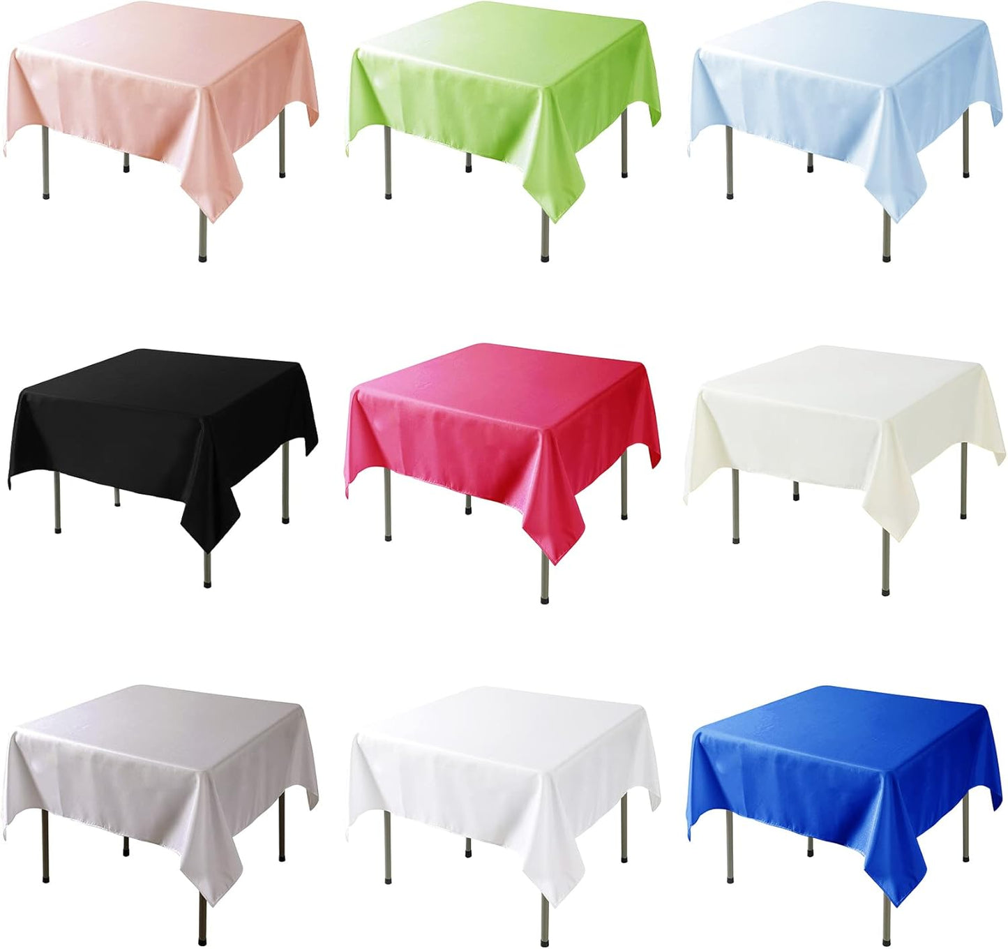 Fokitut 2 Pack Waterproof Square Tablecloth, 90x90 Inch, Stain Resistant and Wrinkle Polyester Table Cloth, Fabric Table Cover for Kitchen Dining, Wedding, Party, Holiday Dinner-Yellow