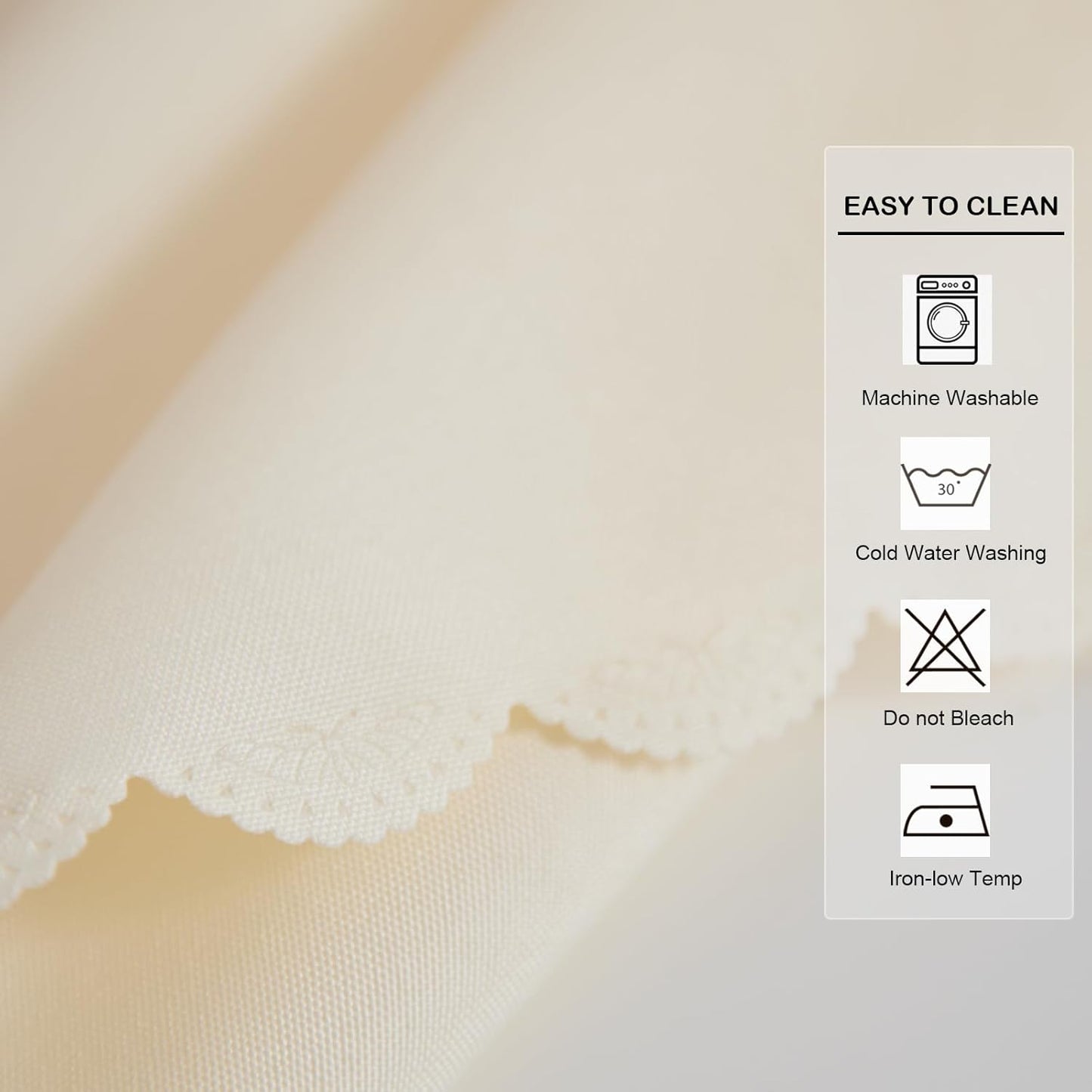 Small Square Beige Tablecloth 24 x 24 Inch Polyester Fabric Washable Table Cover Decorative Wrinkle Resistant Solid Color Table Cloth for Nightstand Party Wedding Camping