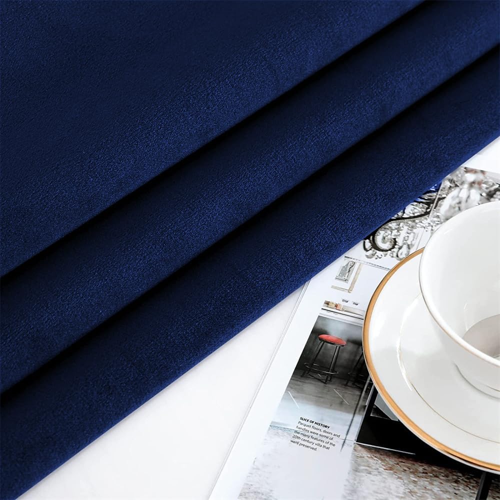 F-CHU Blue Tablecloth Thickset Velvet Tablecloth with Beautiful Gold Tassels Vintage Table Cloth for Home Decor Wedding, Party, Banquet and Events 60x60-Inch