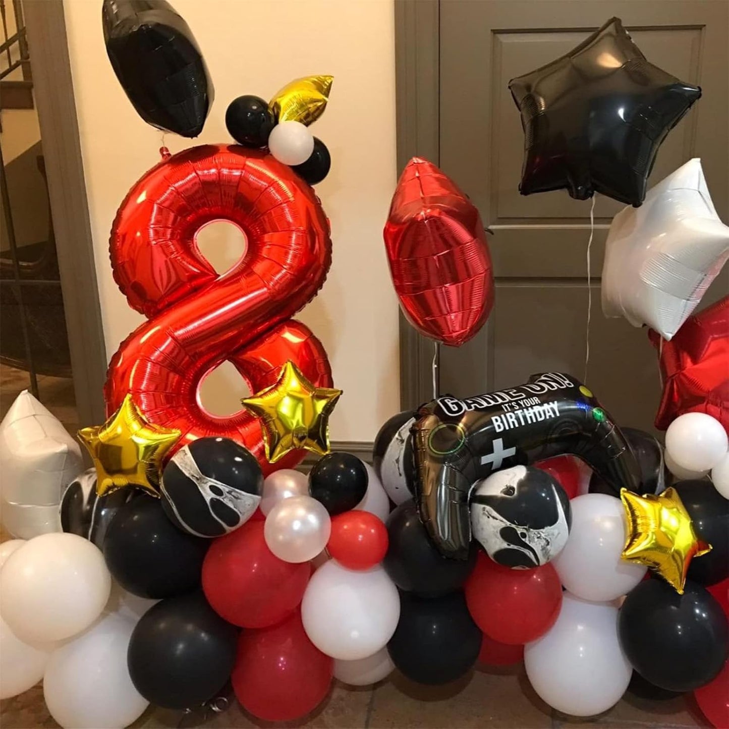 Red 2 Balloons, 40 Inch Giant Helium Foil Number 0-9 for Girls Boys, Self Inflating Digit 2nd Birthday Balloon for Women Men Anniversary Baby Shower New Year Engagement Party Decorations Supplies