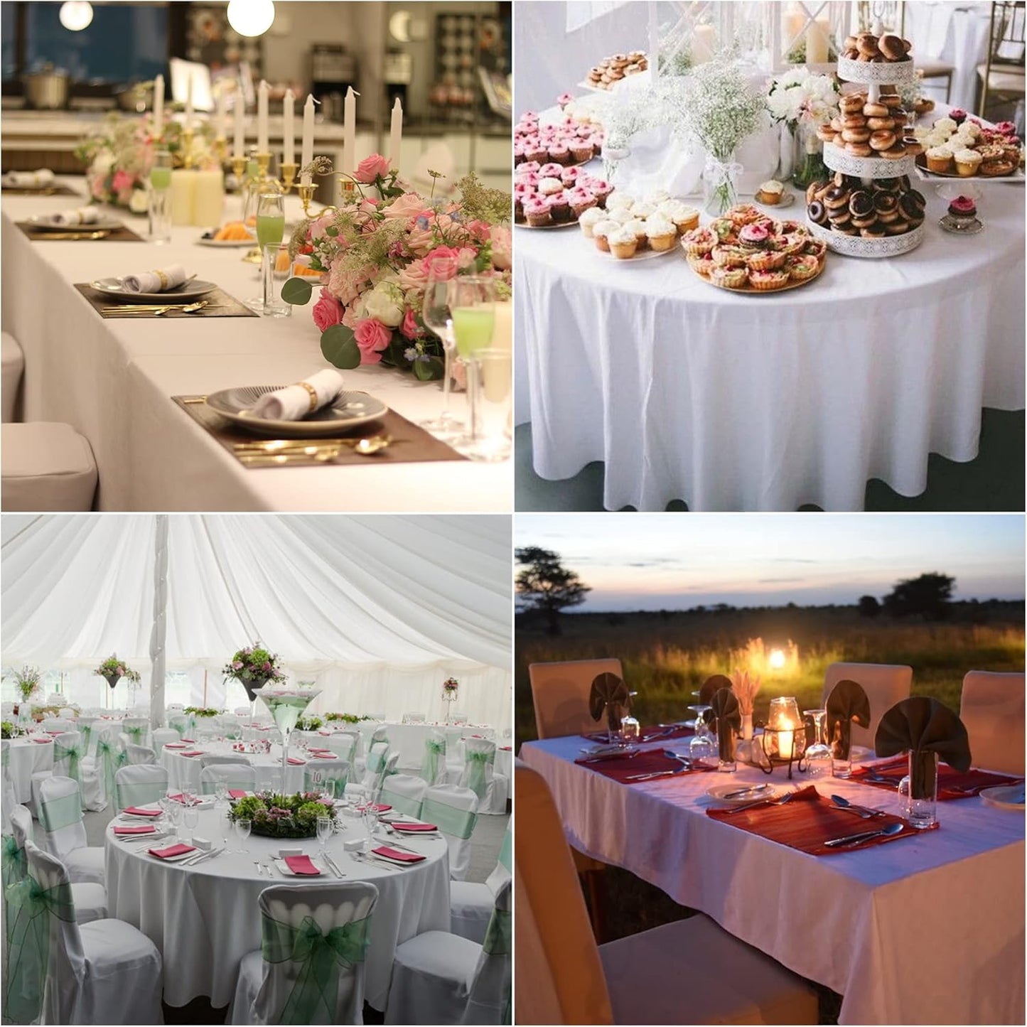 Fokitut 2 Pack Waterproof Rectangle Tablecloth, 60x84 Inch, Stain Resistant and Wrinkle Polyester Table Cloth, Fabric Table Cover for Kitchen Dining, Wedding, Party, Holiday Dinner-Dusty Pink