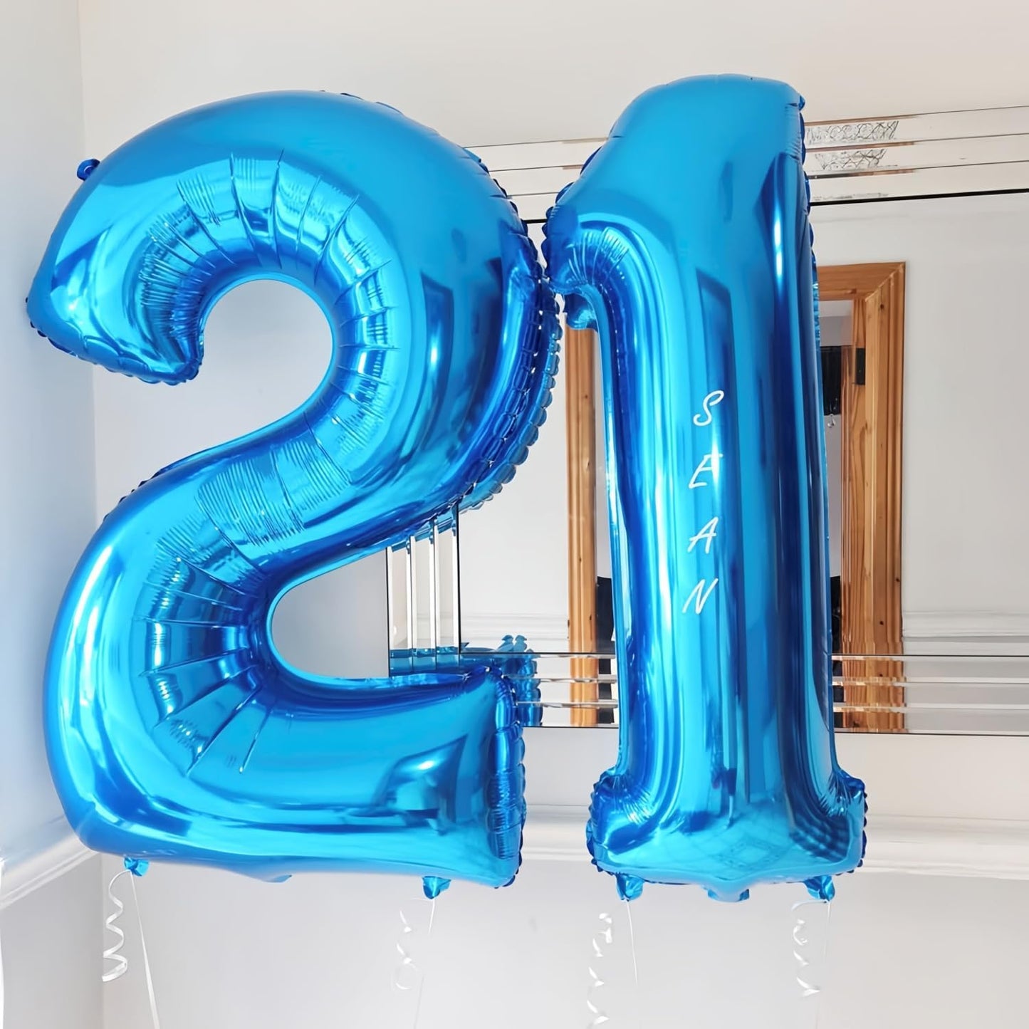 Blue 0 Balloon Number,40 Inch Number 0 Balloon Big Blue 0 Foil Mylar Helium Balloon for Birthday Party Decorations