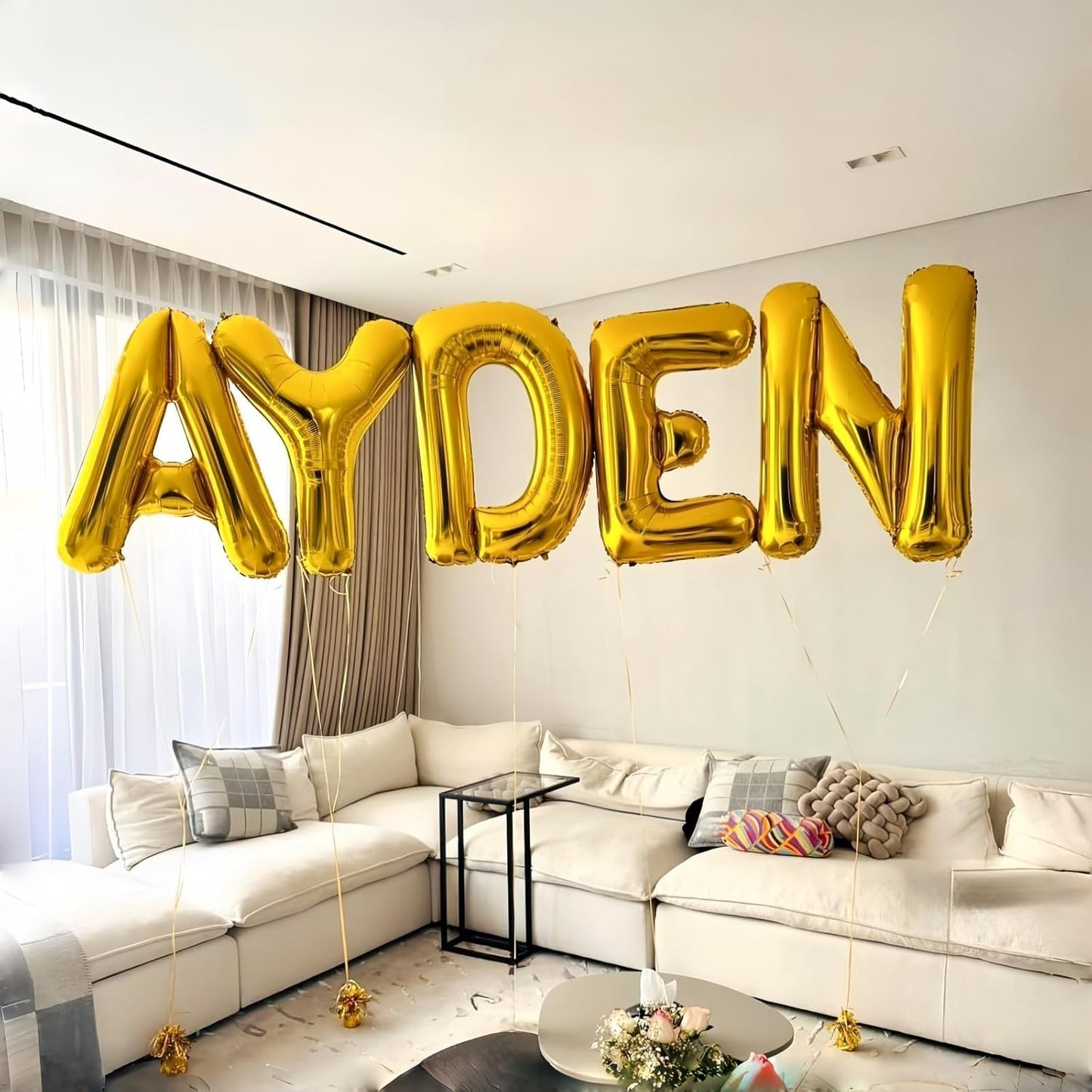 Big Alphabet J Foil Letter Balloons 40 Inch Self Inflating Name Balloon Decor for Women's Birthday & Anniversary