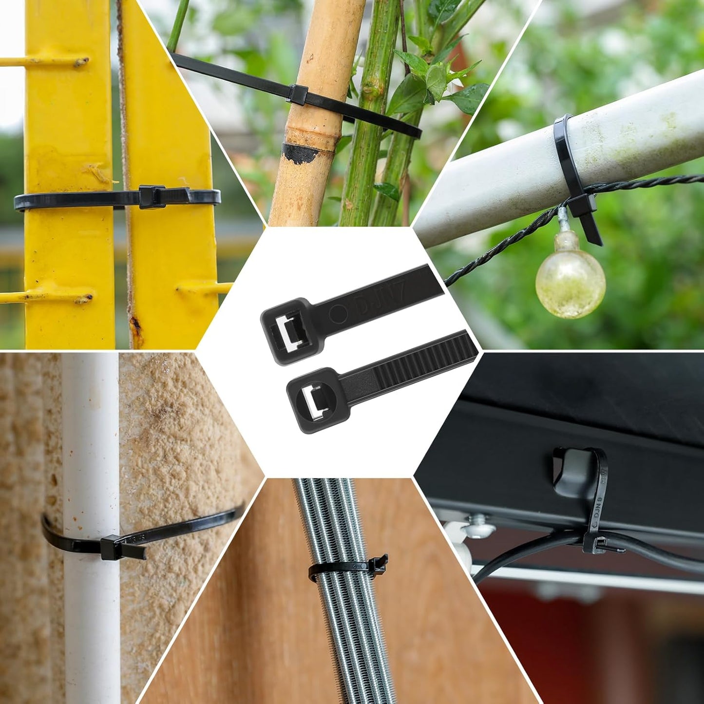 14 Inch Anti Withdrawal Zip Ties 100 LBS Tensile Strength Heavy Duty Cable Wire Ties With Self-Locking Adjustable More Durable Nylon Tie Wraps for Indoor Outdoor(100 Pack)