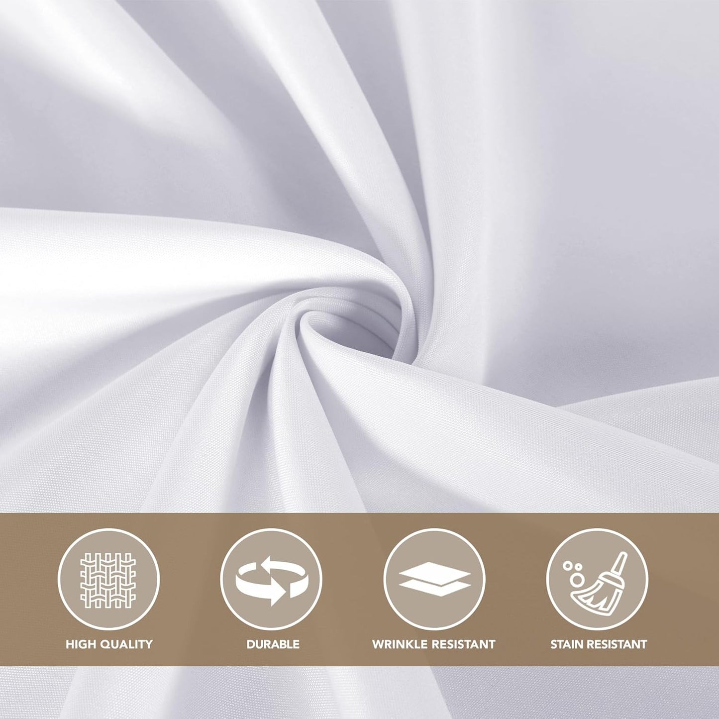 sancua White Square Tablecloths 54x54 Inch, 2 Pack - Fabric Table Cloth for Square or Round Tables, Washable Polyester Table Cover for Dinner, Holiday Party, Decorative Display Tables