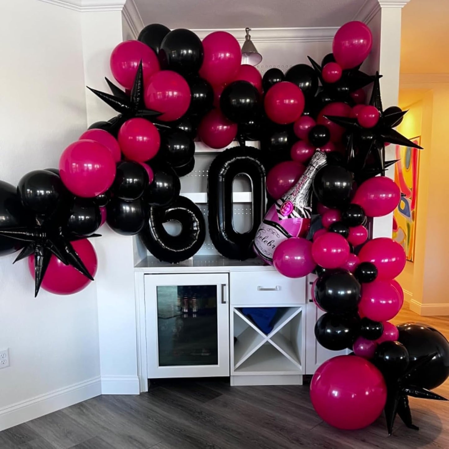 Purple Black Star Balloons 12pcs, 27/22 Inch Foil Star Explosion Balloons, Large Spike Mylar Cone Balloon, Fireworks Shape Balloon Decor for Birthday Halloween Wednesday Graduation