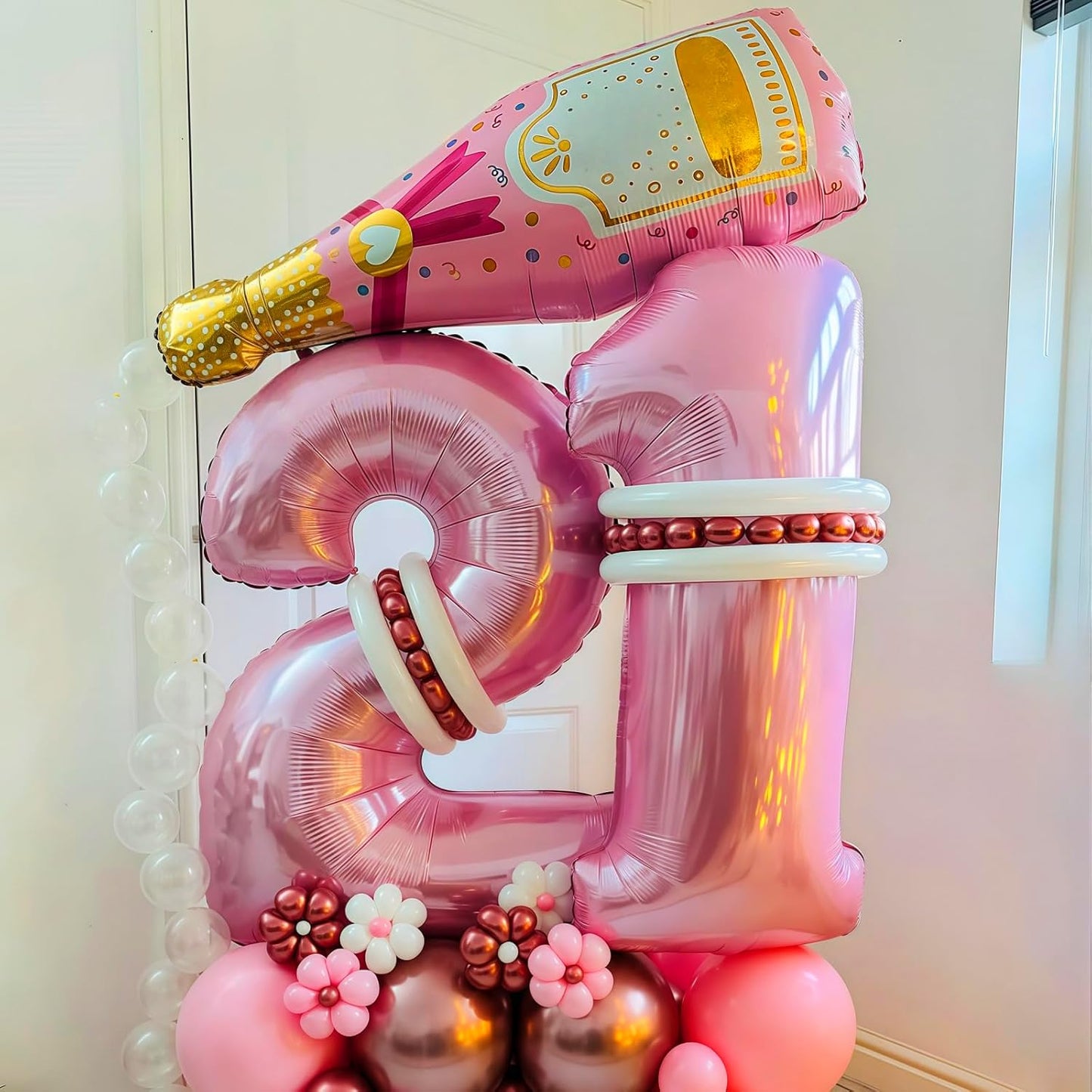 Pastel Pink 8 Balloon, Light Pink 8 Balloons Number,40 Inch Helium Foil Mylar Number 8 Balloon for Birthday Party
