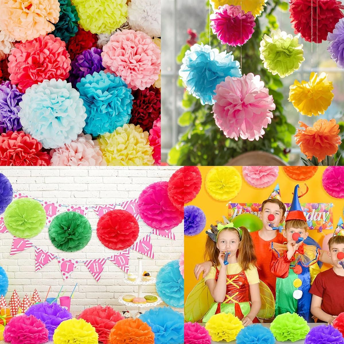 10pcs 8in 10in Cream/Beige Paper Pom Poms Tissue Paper Flower Hanging Paper Flower Balls Wedding Party Flower Decorations DIY Art Craft Blooms for Birthday Baby Shower Nursery Decor