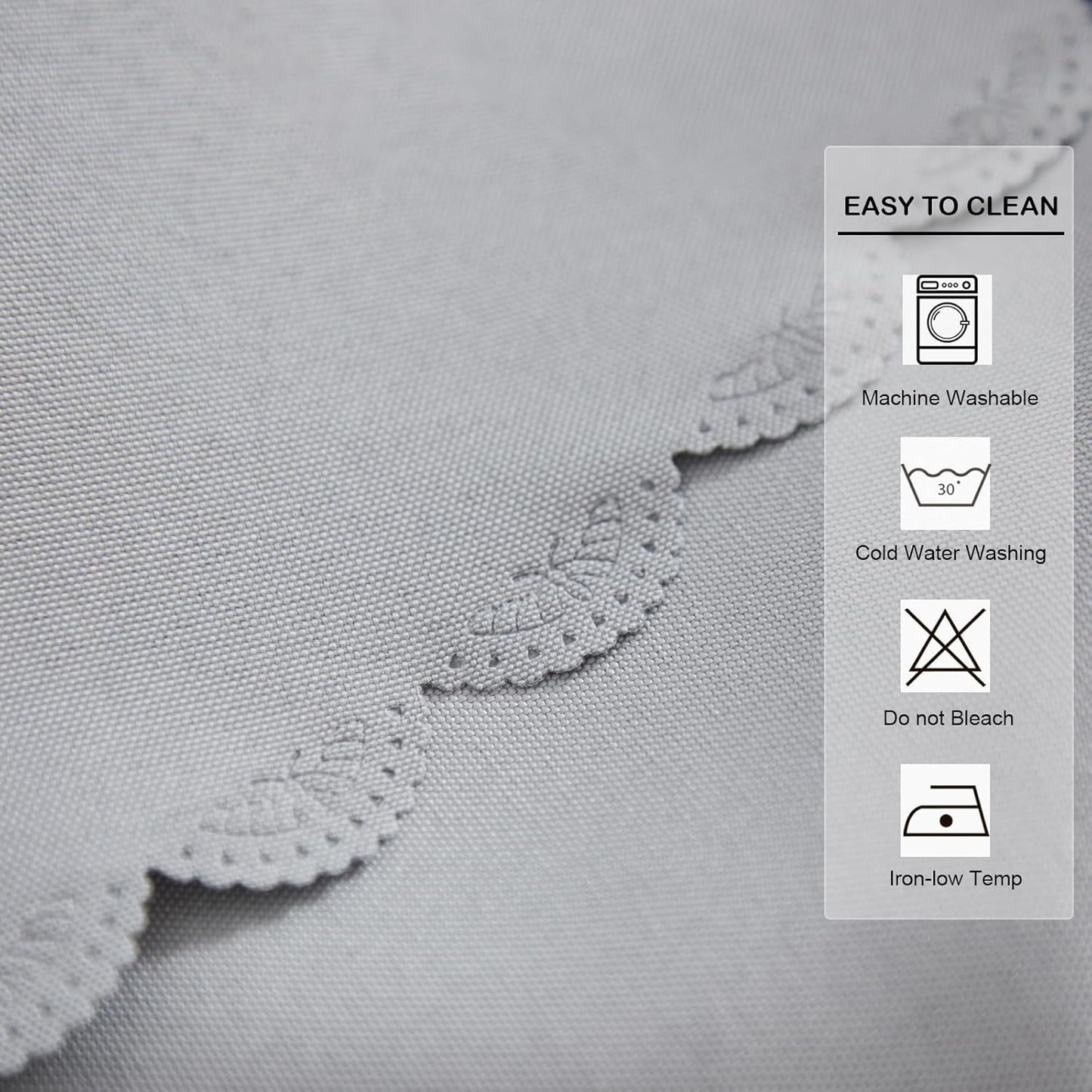 Small Round Grey Tablecloth 36 Inch Polyester Fabric Washable Table Cover Decorative Wrinkle Resistant Solid Color Table Cloth for Dining Party Wedding Camping