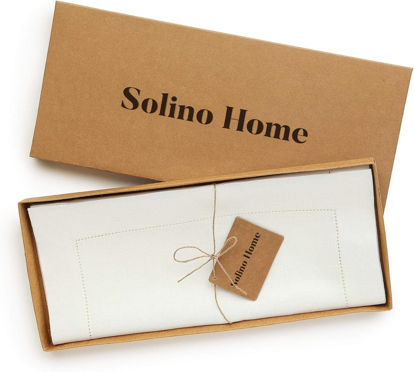 Solino Home Linen Ivory Table Runner 90 Inches Long - 100% Pure Linen Hemstitch 14 x 90 Inch Table Runner for Dining, Fall, Autumn, Thanksgiving, Christmas, Holiday - Classic Hemstitch