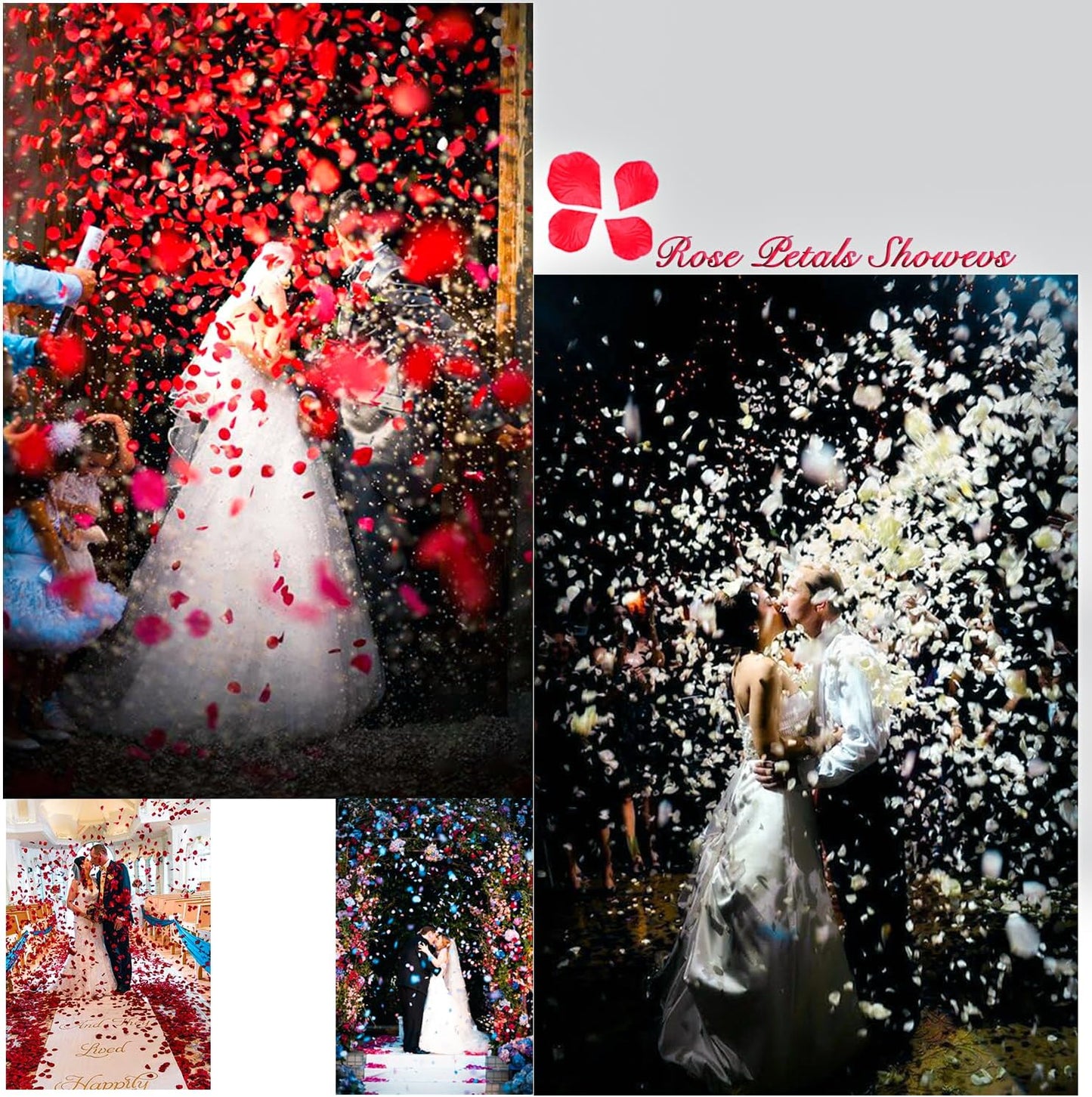 1000Pieces Rose Petals, Artificial Flower Petals Black Bose Petals for Romantic Night,Wedding,Proposal Anniversary Flower Decorations (Black)