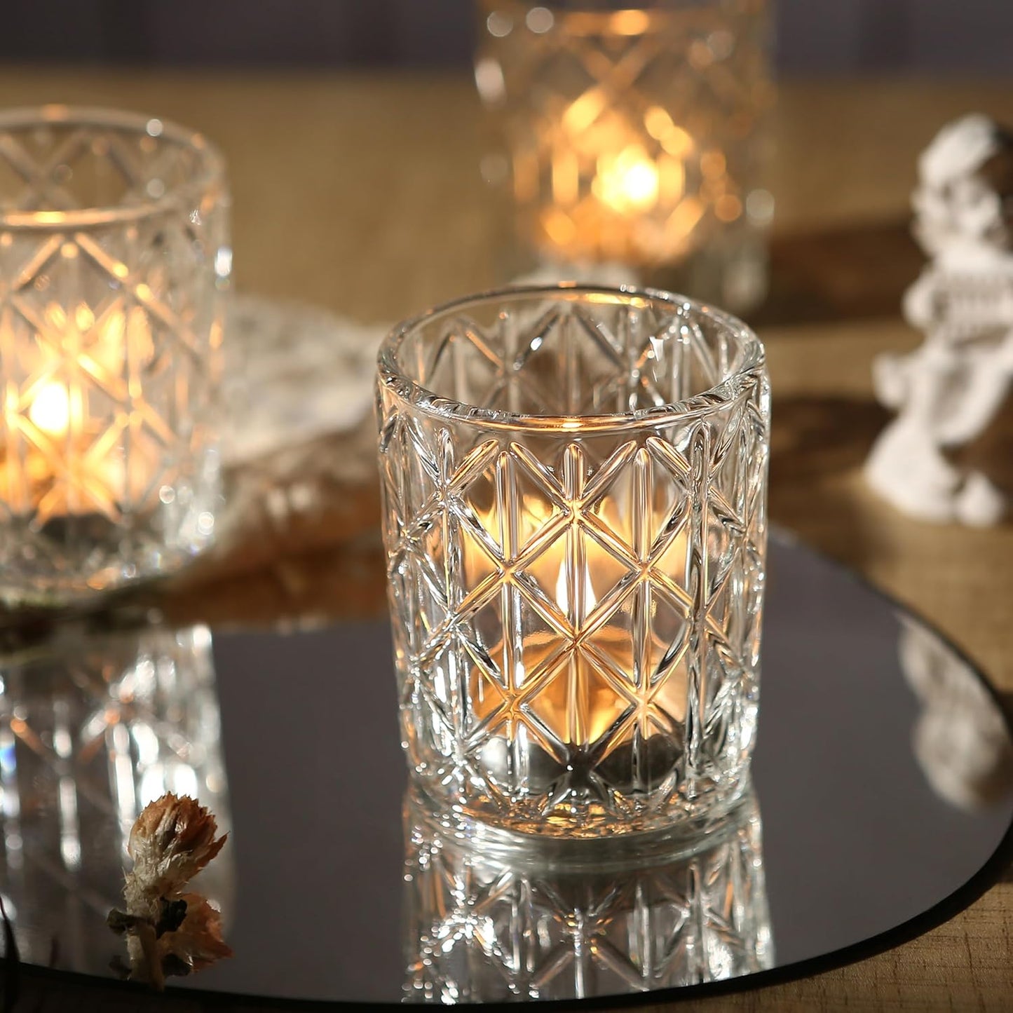 36 Pack Votive Candle Holders for Table Centerpieces, Clear Glass DIY Wax Filling Romance Tealight Candle Holders for Wedding Decor, Gift, Home Decoration(Clear,36)