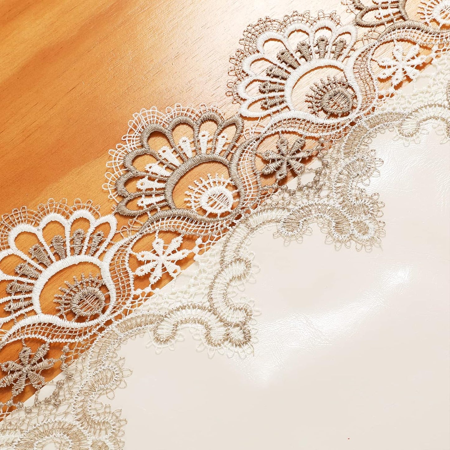 Vintage Lace Dining Table Runner, 108 Inches Macrame Coffee Table Runners for Kitchen Home Christmas Party Decorations (16x108 inch,Off White)