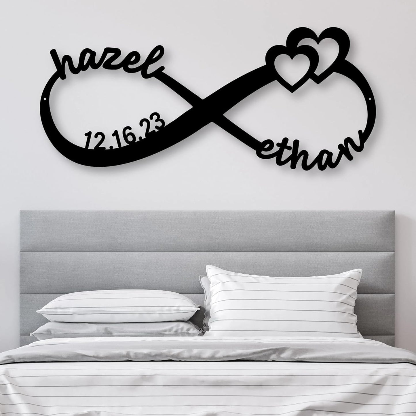 NAZENTI Personalized Metal Sign Infinity Gift For Couple, Wedding Gift, Family Name Sign, Outdoor Name, Anniversary, Home Decor, Front Door