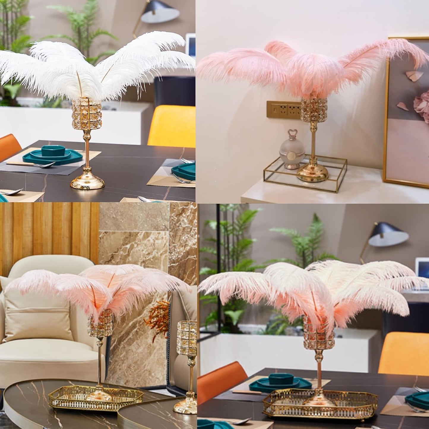 Happy Feather 16-18 inch Light Purple Ostrich Feathers Craft for Wedding Party Centerpieces Home Decoration DIY Craft Pack of 10