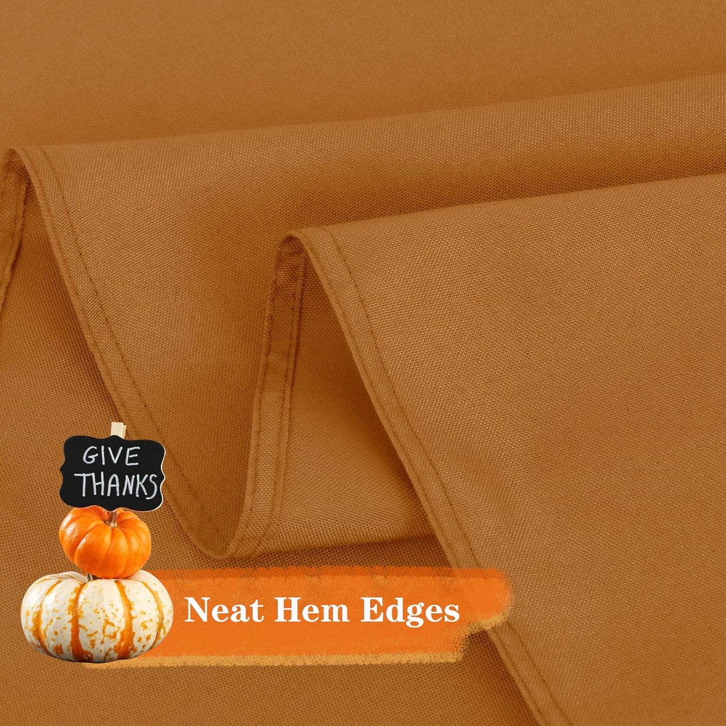 sancua 6 Pack Round Tablecloth 90 Inch, Stain and Wrinkle Resistant Fall Table Cloth - Washable Polyester Decorative Fabric Table Cover for Dining, Thanksgiving Parties and Camping, Bronze
