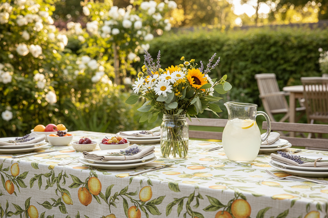 How to Set a Stunning Summer Table: Linen Tablecloths for Outdoor Dining & BBQ Season