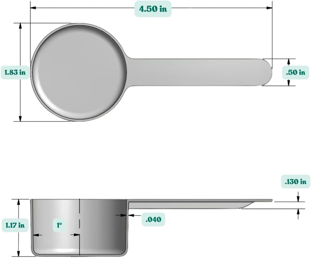 3 Tablespoon (1.5 Oz. | 43 mL) Long Handle Scoop for Measuring Coffee, Pet Food, Grains, Protein, Spices and Other Dry Goods (Pack of 5)