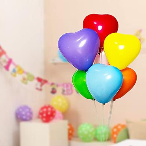 6-inch Heart shaped balloons 10 Kinds of Mixed Color Latex Balloons for Valentines Day,Propose Marriage,Wedding Party.(red, purple,yellow,green,blue, pink, white,orange,etc.)