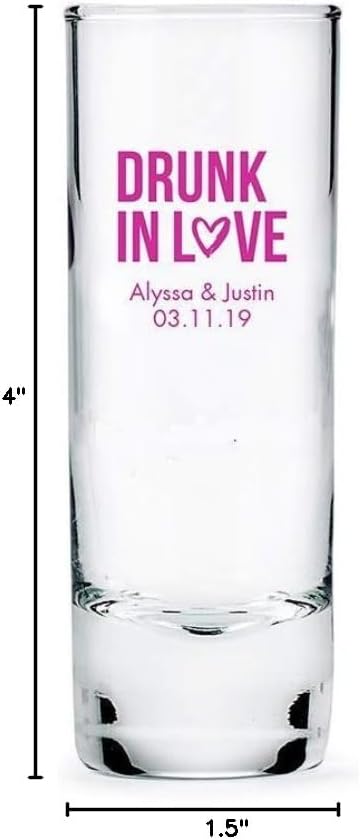 WEDDINGSTAR Personalized 2.5oz Tall Shot Glass Customizable Full Color Print - 132 pack