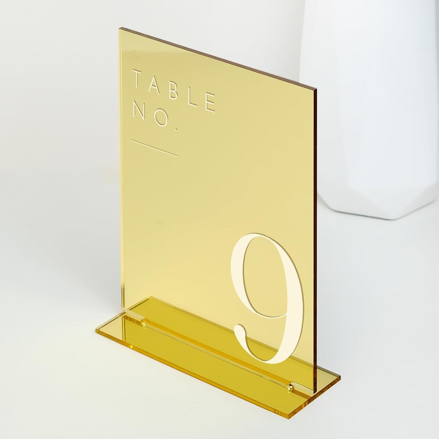 JINMURY Gold Wedding Table Numbers 1-25 with Stands, 5"x7" Gold Mirror Acrylic Table Numbers, Perfect for Wedding Reception, Party, Anniversary, Event