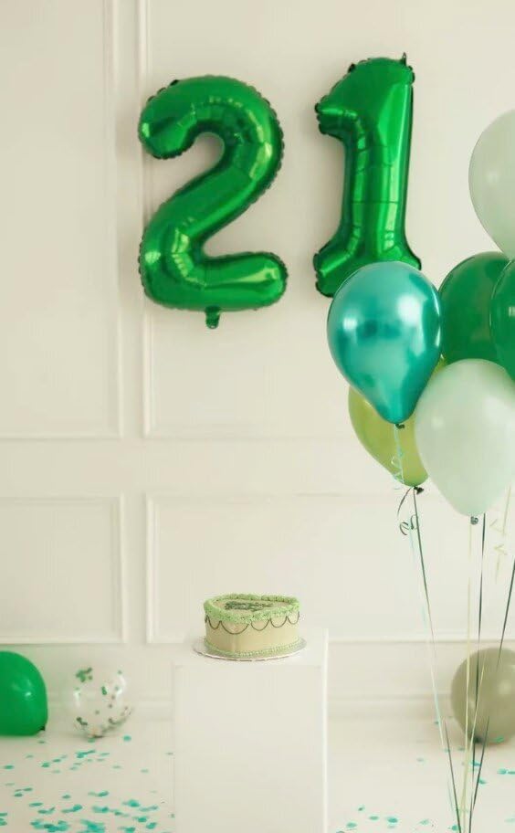 40 Inch Big Green Number 12 Balloon Birthday Decoration, Number 12 Helium Balloon Celebration, Boy Girl Baby Anniversary Party Graduations Supplies Decorations