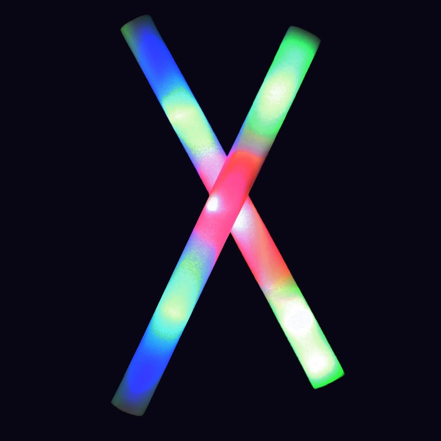 150 LED Party Foam Light Sticks Batons Wand for Wedding, Parties, Birthdays, Guests, Party, DJ, Concerts, Festivals, Events, Promotions Party Favors 3 Color Lighting Modes Batteries 16"