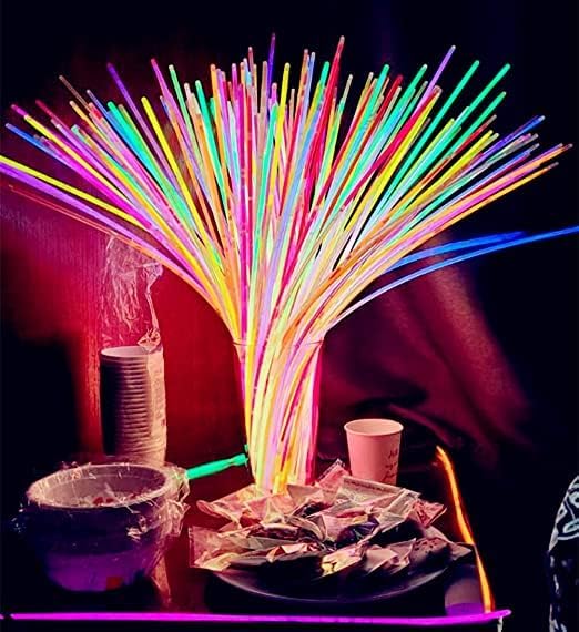 Glow Fever Glow Sticks Bulk 100ct 22'' Glow Necklaces with Connectors, Neon Light Sticks for Party Festivals Raves Concert Birthday Wedding, Tricolor