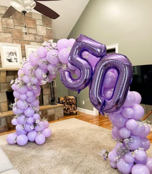 Purple 40 Inch 0 Number Balloons, 0 Decorations for 10 20 30 40 50 60 70 80 90 100Birthday, Foil Giant Birthday Graduations Anniversary Party Balloons