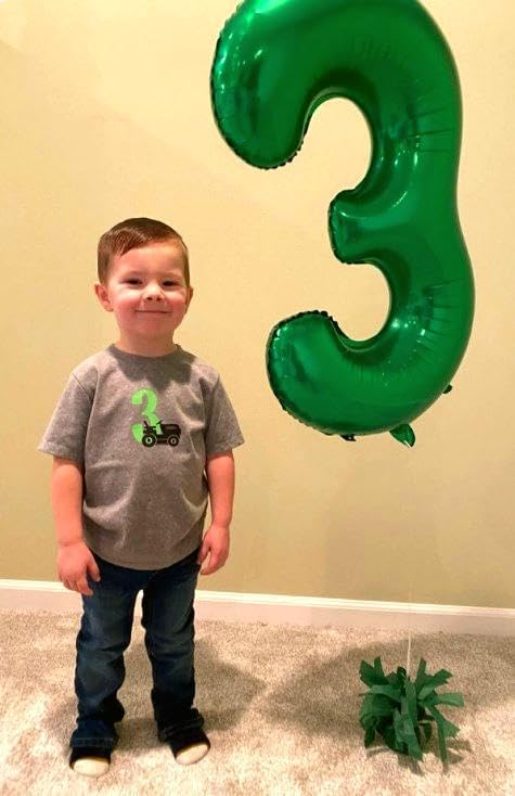40 Inch Green 23 32 Large Number Balloon, 23 32 Green Birthday Party Decorations, Number Three Foil Balloons for Anniversary Party Graduations Celebration Supplies