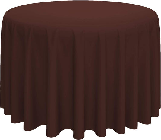 Lann's Linens - 10 Premium 132" Round Tablecloths for Wedding/Banquet/Restaurant - Polyester Fabric Table Cloth - Chocolate Brown