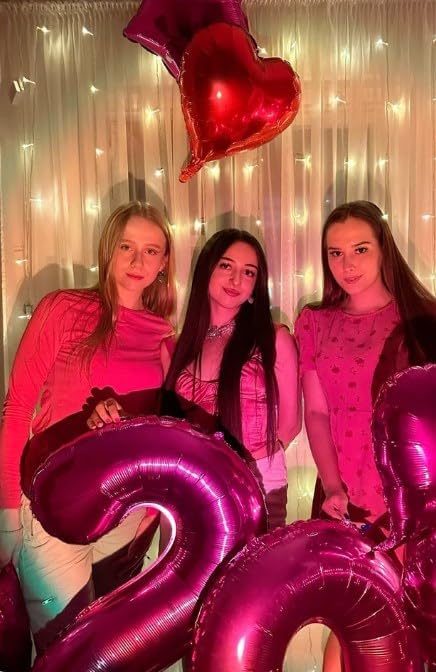 Hot Pink 40 Inch 20 Number Balloons, 20 Decorations for 20 Birthday, Foil Giant Birthday Graduations Anniversary Party Balloons