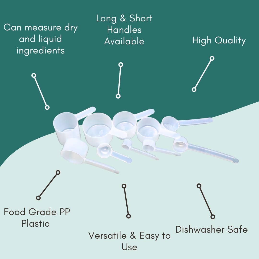 39 mL (8 Teaspoon | 1.32 Oz. | 2.63 Tablespoon) Long Handle Scoop for Measuring Coffee, Pet Food, Grains, Protein, Spices and Other Dry Goods (Pack of 5)