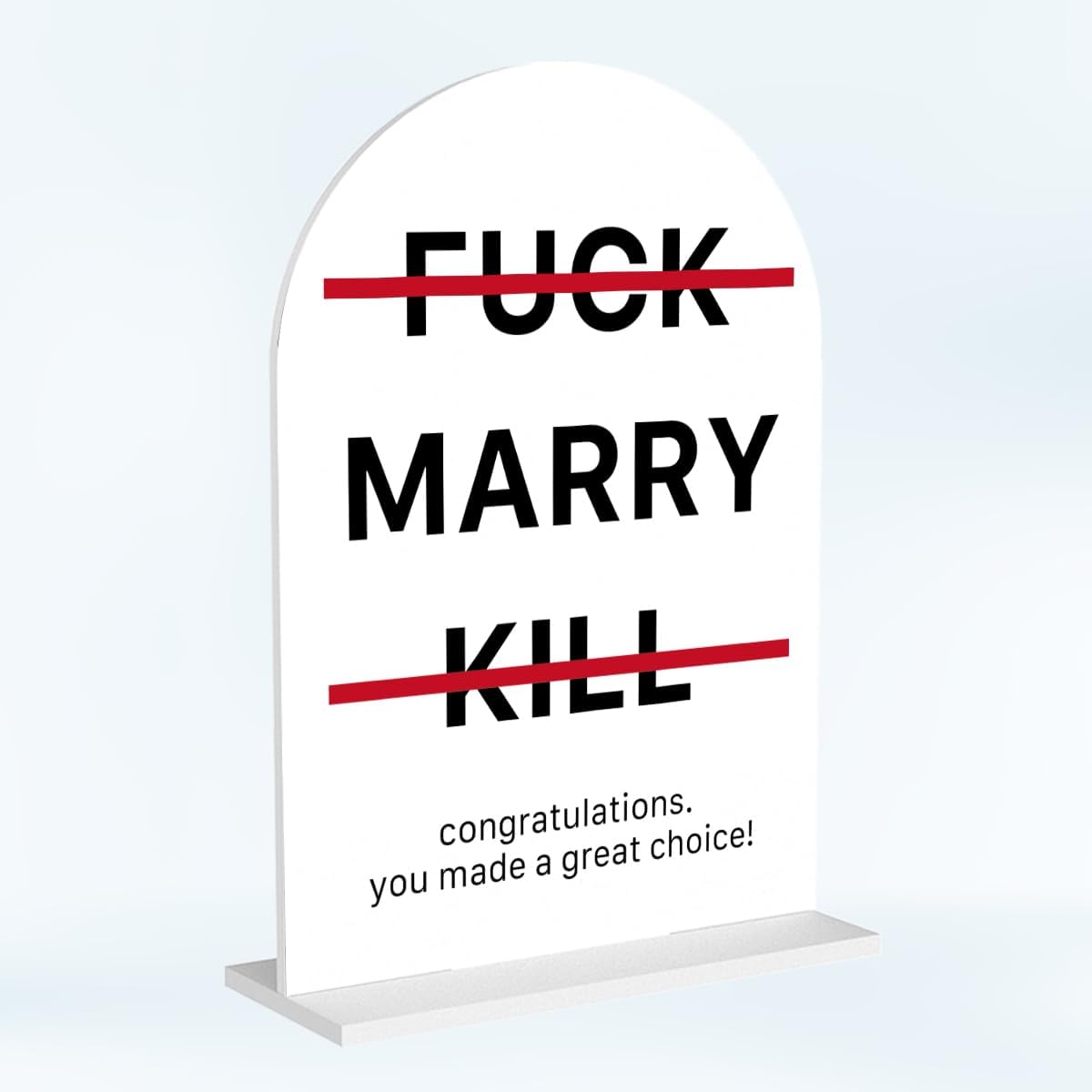 Funny Wedding Gifts for Newlyweds Couples Bridal Shower Gifts for Bride and Groom Bride to be Gift Marriage Engagement Gift Clear Acrylic Desk Decor Sign for Home Office 7 x 5 Inches