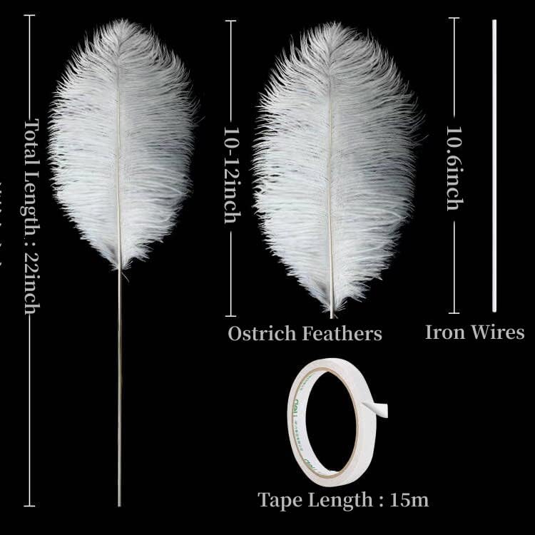 Holmgren Pink White and Light Pink Ostrich Feathers - 20pcs Making Kit 22 Inch Ostrich Feathers Bulk for Vase, Floral Arrangement, Tables Wedding Party Centerpieces and Christmas Home Decorations