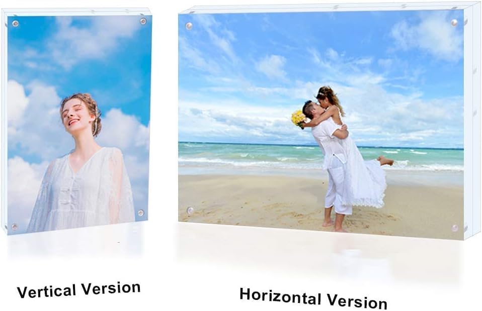 11x14 Acrylic Picture Frame,Clear Double Sided Magnetic Photo Frames With Stand,Minimalist Frameless Floating Frame for Artwork Poster Degree Diploma,Lovely Gift for Family, Friend