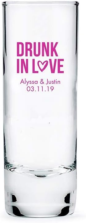 WEDDINGSTAR Personalized 2.5oz Tall Shot Glass Customizable Full Color Print - 84 pack