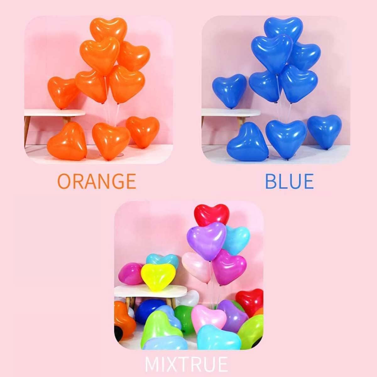 50 6-inch Pink Color Heart shaped Latex Balloons for Valentines Day,Propose Marriage,Wedding Party.
