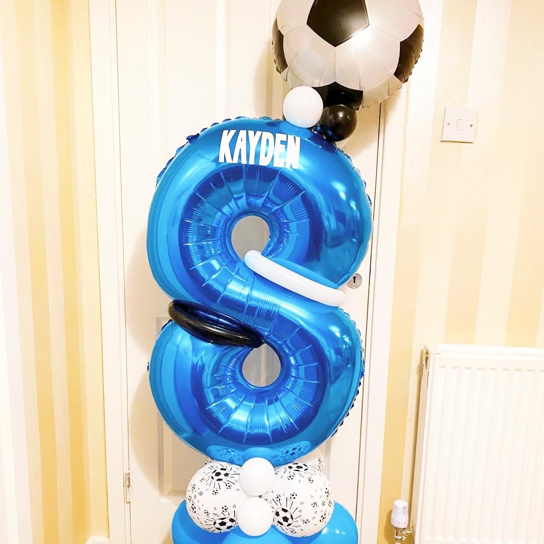 Blue 2 Balloon Number,40 Inch Number 2 Balloon Big Blue 2 Foil Mylar Helium Balloon for Birthday Party Decorations