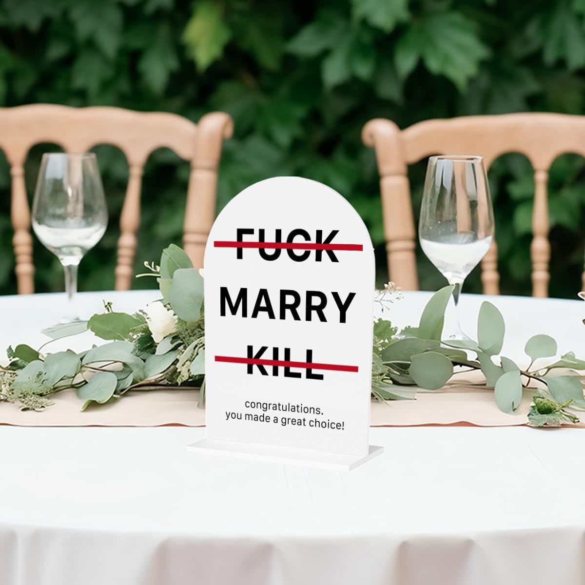 Funny Wedding Gifts for Newlyweds Couples Bridal Shower Gifts for Bride and Groom Bride to be Gift Marriage Engagement Gift Clear Acrylic Desk Decor Sign for Home Office 7 x 5 Inches