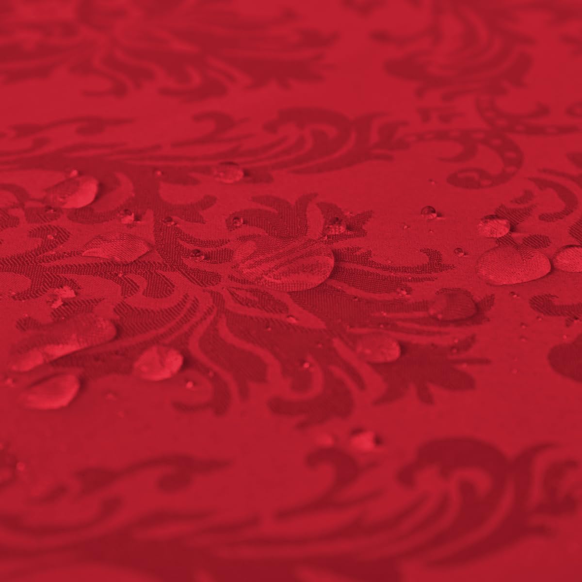 SASTYBALE Rectangle Jacquard Tablecloth, Damask Table Cloth SpillProof Wrinkle Resistant Tablecloths, Soft Polyester Oblong Table Cover for Kitchen, Dinner, Parties (Red, 52X70)