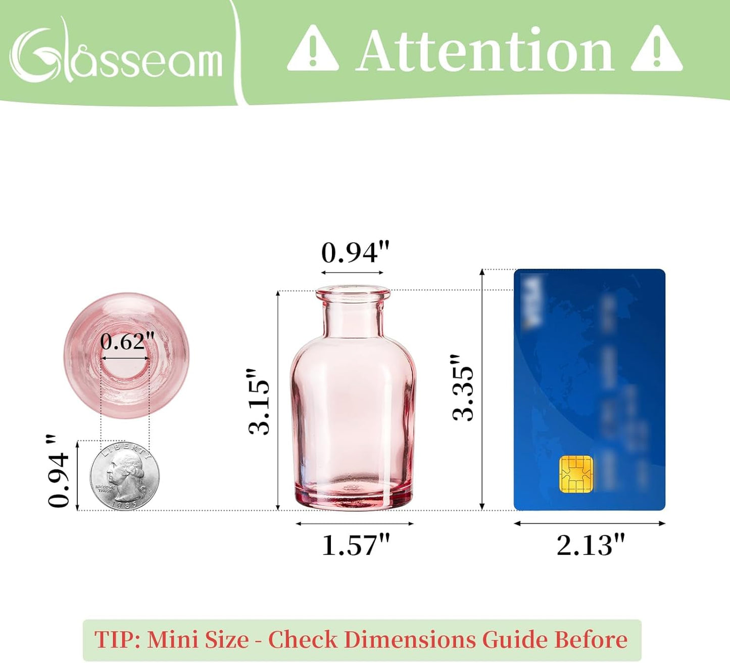 Glasseam Mini Bud Vases in Bulk 40: Colored Small Flower Vases for Centerpieces Cute Tiny Glass Vase for Flowers Modern Decorative Wedding Table Centerpiece for Dining Room Decor