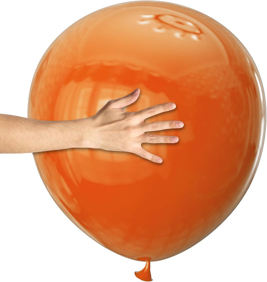 KAWKALSH Orange Big Balloons 32pcs, 18 Inch Large Latex Giant Heavy Duty Balloons for Birthday Wedding Baby Shower Decorations
