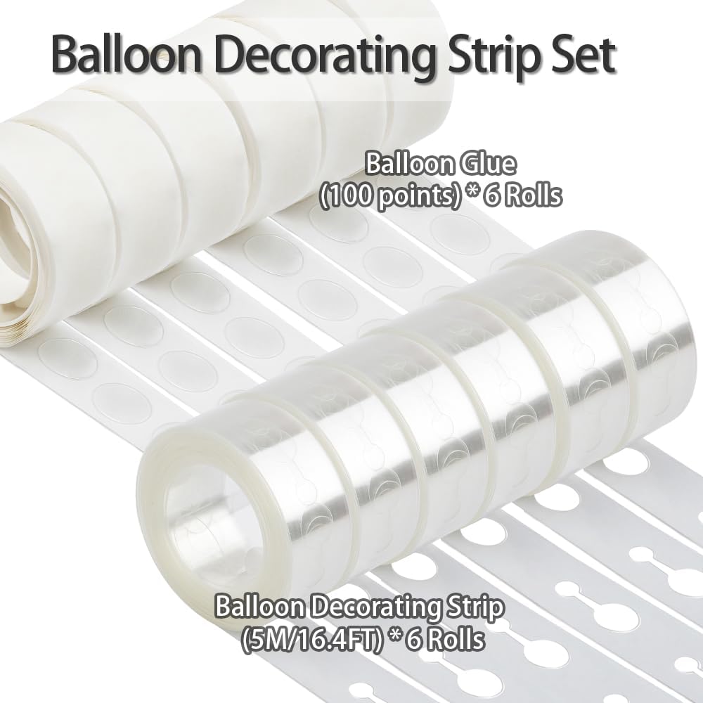 Arch Kit 98.5ft Tape & 600pcs Glue Point for Balloon Decorating Strip Kit - Party Graduation Wedding Birthday Baby Shower Decor