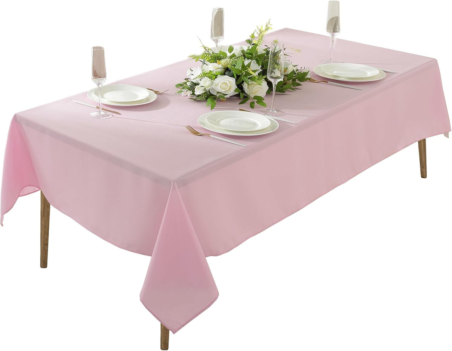 Craft And Party Rectangle Tablecloth, 70 x 120 Inch Pink Tablecloth, Polyester Fabric Washable Table Cloth for Home, Party, Wedding or Restaurant Use.