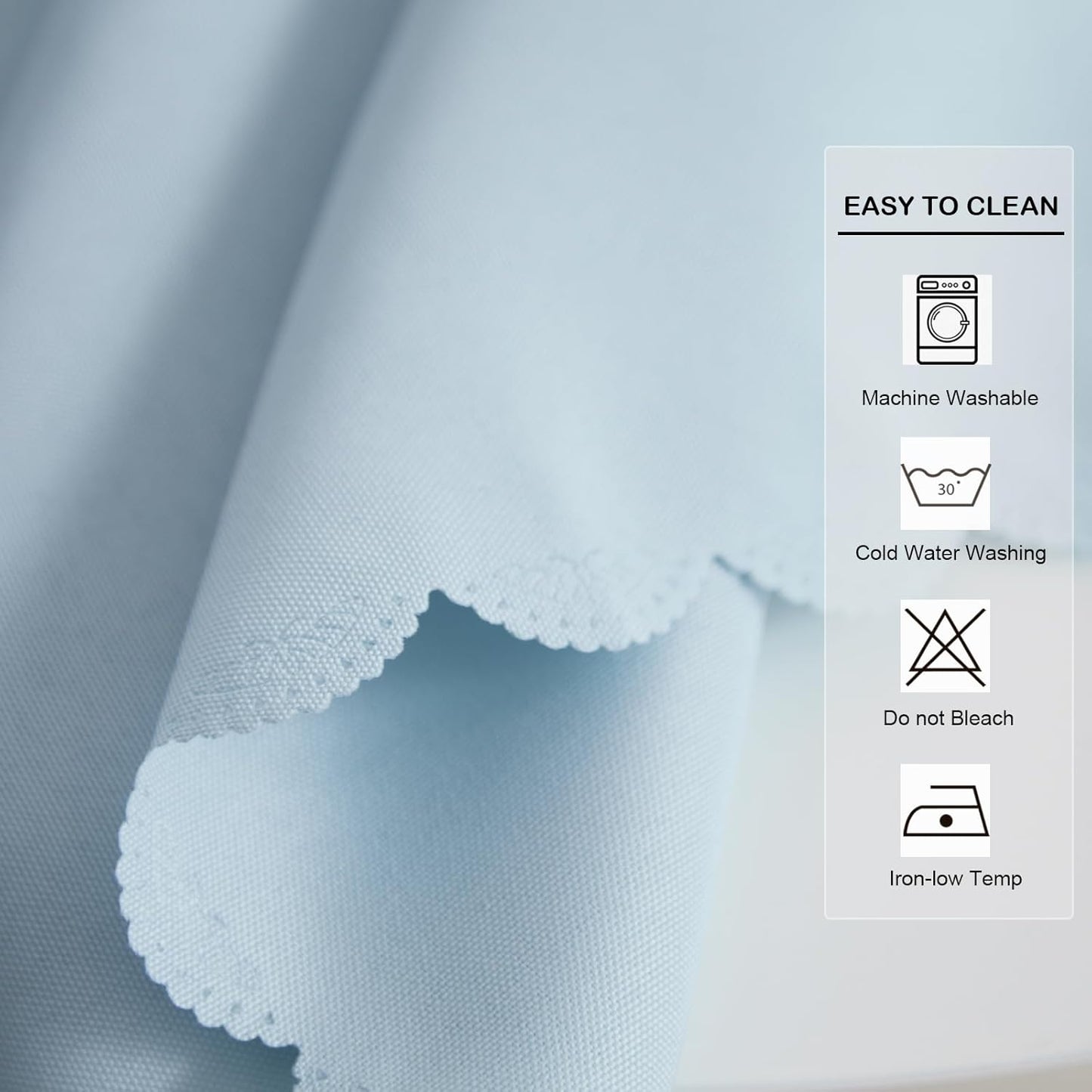 Small Square Light Blue Tablecloth 24 x 24 Inch Polyester Fabric Washable Table Cover Decorative Wrinkle Resistant Solid Color Table Cloth for Nightstand Party Wedding Camping
