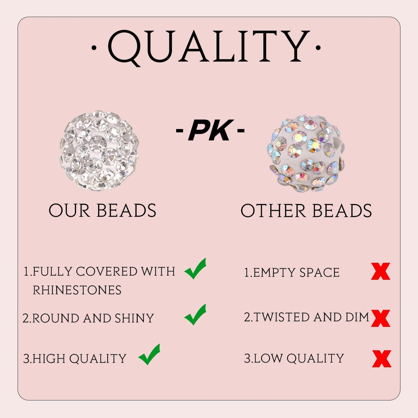 100 pcs 10mm Rhinestone Beads for Jewelry Making, Crystal AB Shiny Round Shamballa Disco Beads Bulk, Sparkle Crystal Clay Christmas for Bracelet Baseball Necklace Earring Crafting and DIY