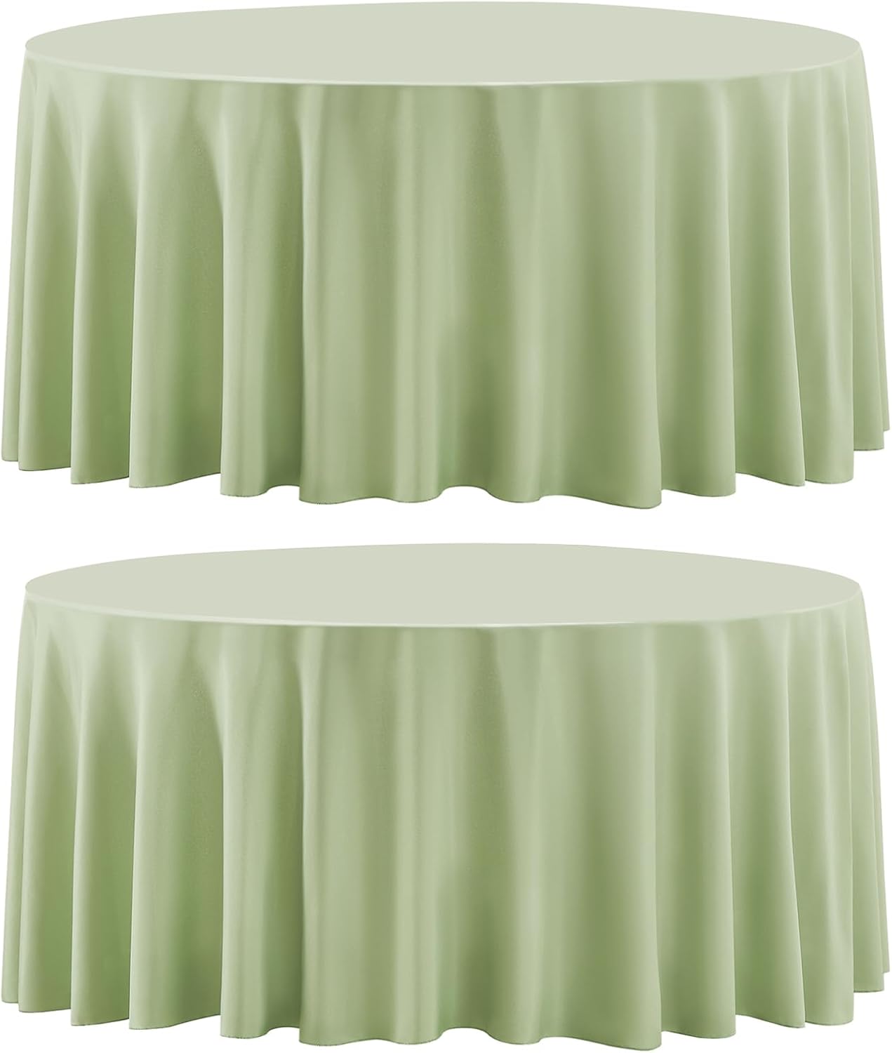 Round Tablecloth 2 Pack 90 Inch Sage Green Tablecloths Washable Decorative Linen Polyester Table Clothes Cover for Dining Table Banquets Buffet Parties and Wedding